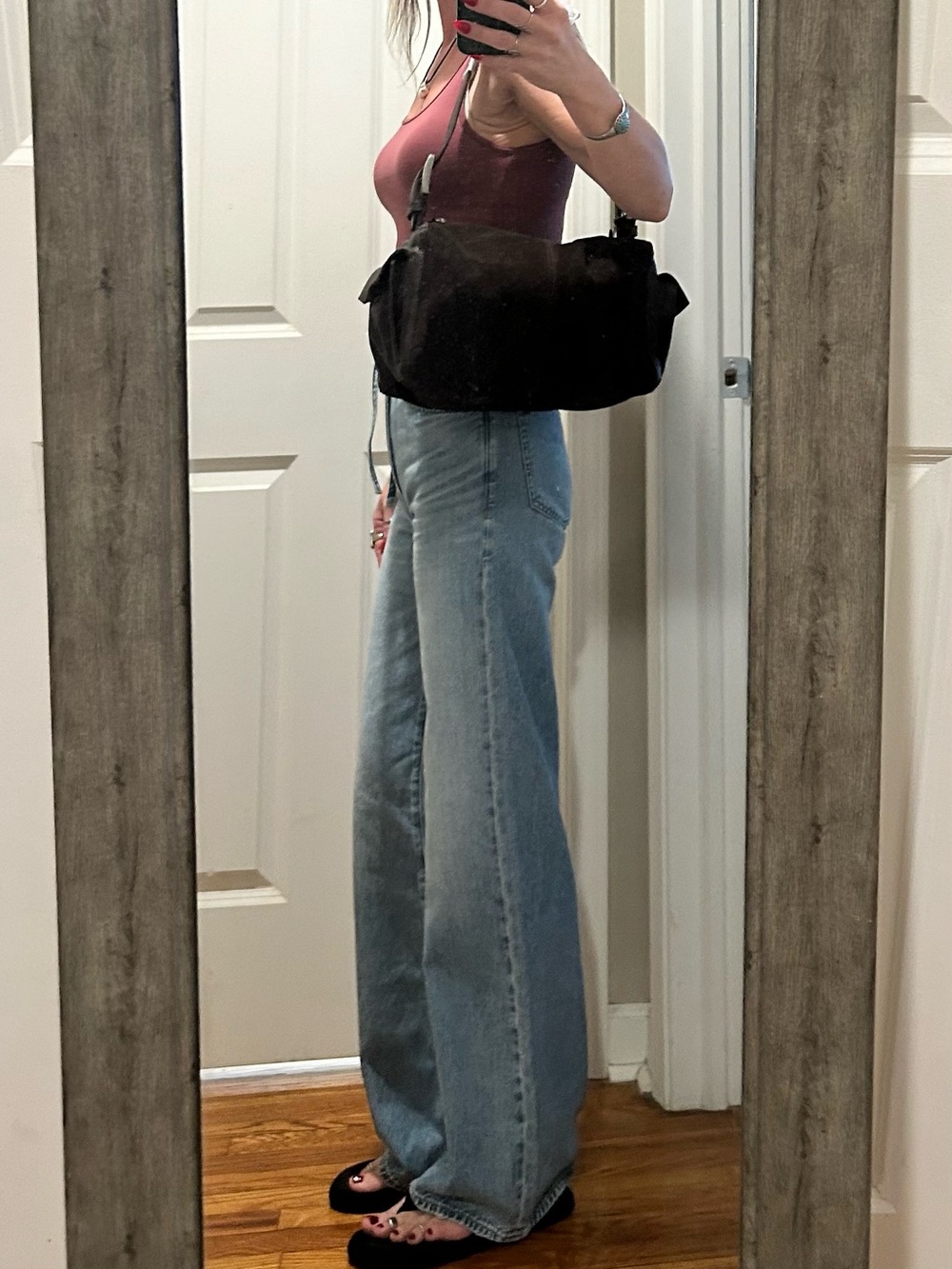 NWT Free People Suede Boxy Shoulder Bag in Espresso With Included Charm - Picture 6 of 16